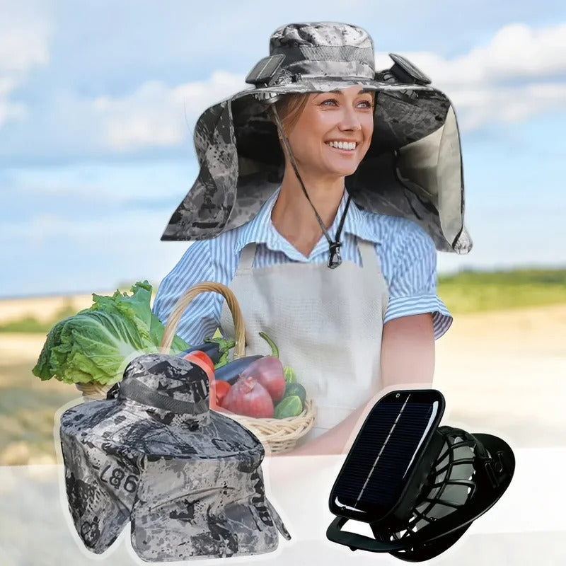 SolarBreeze solar fan hat in black color variant for men and women